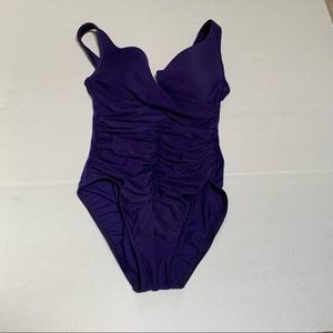 Miraclesuit Purple Blue One Piece Bathing Suit Size 6